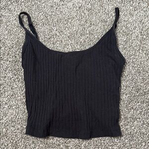 Old Navy Black Basic Everyday Ribbed Tank Top Adjustable Straps Small